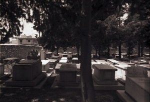 The Cemetery of Volos, view of various tombstones.