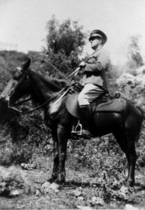Dr. Nissim Cohen, on horseback in Albania.
