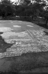The Aegina Synagogoue, detail from an inscription on the floor and beyond. (E)