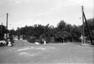 The Synagogue of Aegina, view of the entrance to the archaeological site where the synagogue floor now rests.(N)