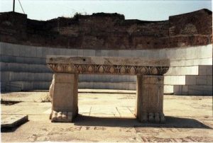 The Sardis Synagogue in Turkey. Detail from an altar.