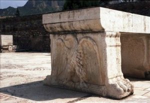 The Sardis Synagogue in Turkey. Detail from the side view ofan altar.