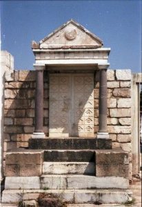 The Sardis Synagogue in Turkey. Detail from an entrance.