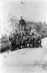 Soldiers. Fron row on the right: Mr. Benjamin Cohen, Albania(?), 1940.