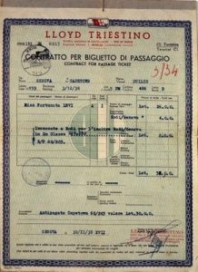 Contract for Passage Ticket From Genova to Kapetown, of Mrs. Fortunata Levy.