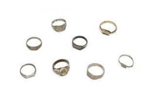 Ring, engraved silver or silver-plated, with omission for initials, souvenirs from Athens or Jerusalem