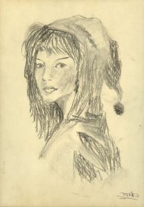 Sketch of a woman.