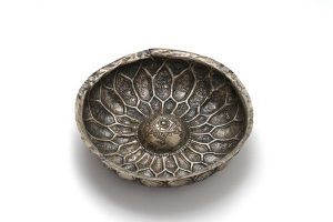 Silvered tin repousse bowl with Star of David.