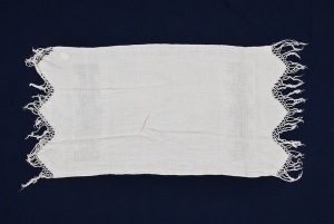 White silk and cotton, made by Fakima Cohen-Allaluf, born in 1890 in Scopje.