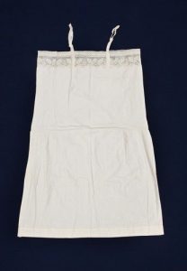 White cotton undergarment with embroidery and lace, dowry of Sarah-Nina Borboli, Trikala.
