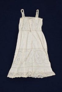 Sleeveless white cotton undershirt, belonged to Esther Modiano.