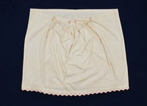 White cotton undergarment with lace.