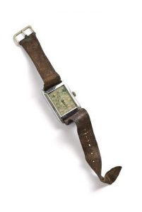 Wristwatch, metal and leather