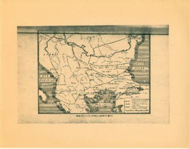 Χάρτης της πρώτης Βουλγαρικής αυτοκρατορίας.