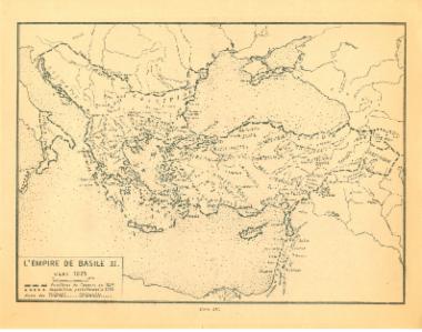 Χάρτης της αυτοκρατορίας του Βασίλειου Β' γύρω στα 1825.