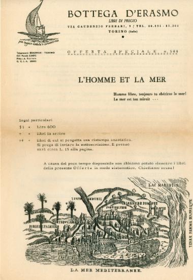 Βιβλιογραφικό αφιέρωμα με θέμα L'homme et la mer [Ο άνθρωπος και η θάλασσα], Bottega d'Erasmo