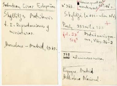 Περιγραφή χειρογράφου από την έκδοση Skylitzes Matritensis, Sebastian Cirac Estopanan (επ.), τ. 1, Reproducciones y miniaturas, Βαρκελώνη - Μαδρίτη, 1965, σ. 61, αρ. 58.