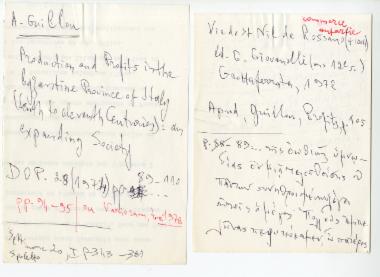 Σημειώσεις της Ελένης Αντωνιάδη Μπιμπίκου αναφορικά με τους εμπόρους στο Βυζάντιο.
