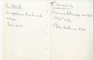 Βιβλιογραφικές σημειώσεις της Ελένης Αντωνιάδη Μπιμπίκου αναφορικά με την οικονομία στη Δυτική Ευρώπη και τα Βαλκάνια κατά τη νεότερη εποχή.