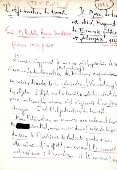 Χειρόγαφες σημειώσεις  ανάγνωσης της Ελένης Αντωνιάδη Μπιμπίκου από το κείμενο του Κ