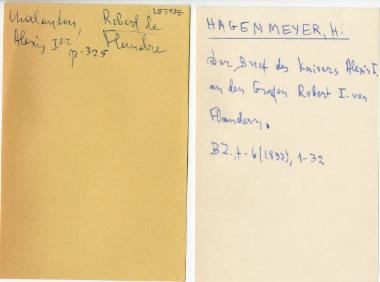 Βιβλιογραφικές σημειώσεις της Ελένης Αντωνιάδη Μπιμπίκου αναφορικά με τις σχέσεις του Βυζαντίου με τη Φλάνδρα στα τέλη του 11ου αιώνα.