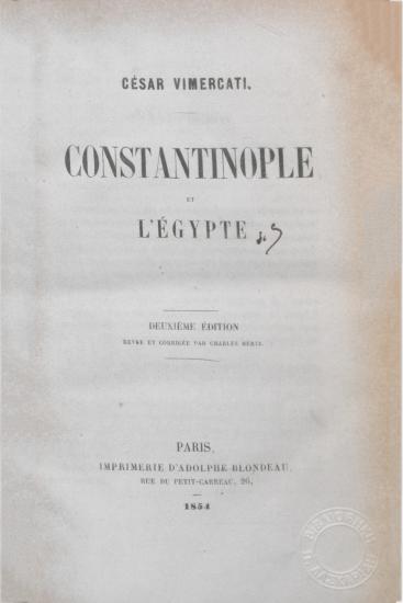 Constantinople et l'Égypte