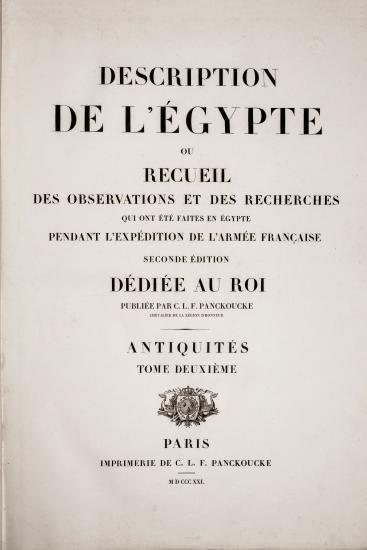 Description de l'Égypte, ou, Recueil des observations et des recherches qui ont été faites en Égypte pendant l'expédition de l'armée française.