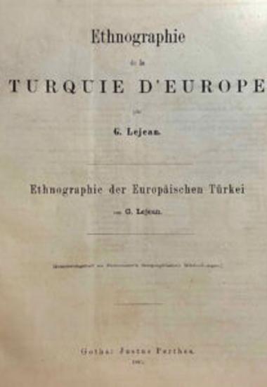 Ethnographie de la Turquie d’Europe | Ethnographie der europäischen Türkei