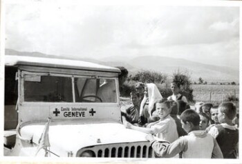 Group of children in the village Ydroussa, Florina (Greece)