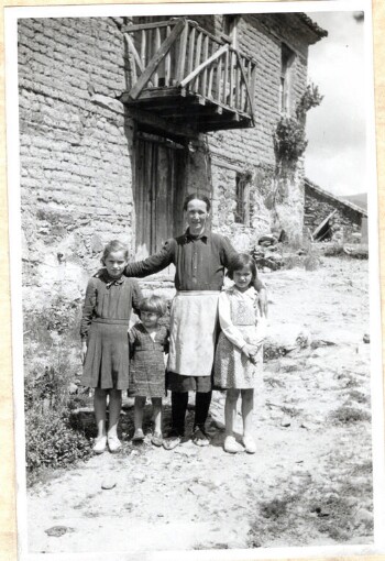 Ioanna Argyriou with her daughters Christina and on the right Petrina, whose father is in Poland