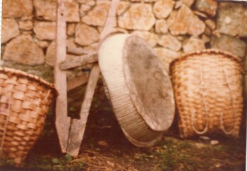 Opening of a folkloric exhibition, two woven baskets