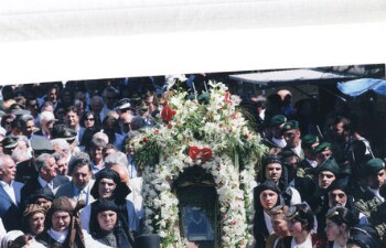 Procession of an icon of Panagia Soumela, in Kastania village