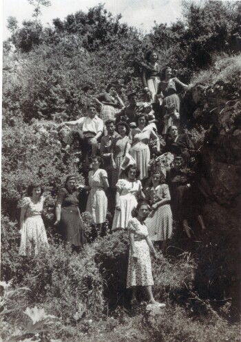 A company of the women and men at Tripotamos springs of Imathia