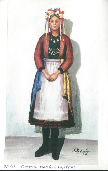 Engagement traditional outfit from Sikia village of Imathia
