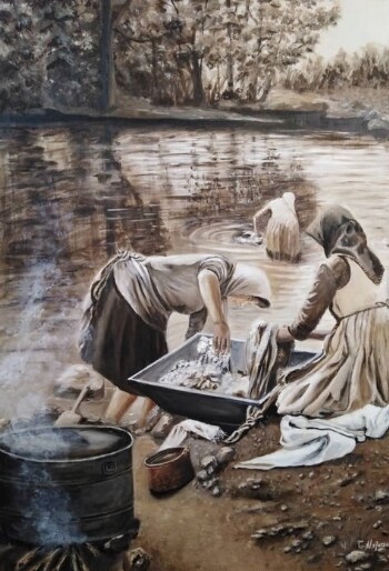 Washing in the river