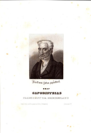 Graf Capodistrias Praesident Von Griechenland