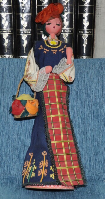 Wooden doll dressed in traditional Bulgarian costume