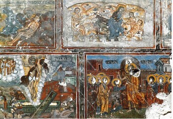 Sumela Monastery Trabzon Turkey, Frescoes from Extrerior wall of Chapel