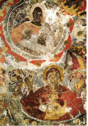 Sumela Monastery Trabzon Turkey, Frescoes from Interior of Rock Church Virgin and Gabriel