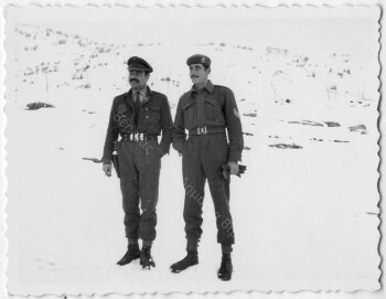 Two officers at the 518 Battalion of Nevrokopi in Drama