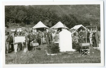 Old scouts attending the mass at Kastania village