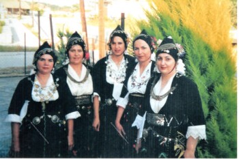 Girls with traditional costumes from events in Episkopi village of Veria