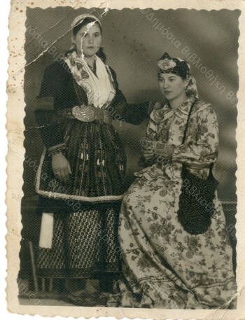 Cousins in traditional outfits