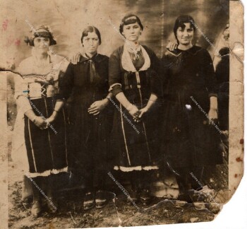 Traditional women's outfits. Kefalochori village of Imathia, 1952