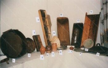 Wooden, clay, copper tools and bakery utensils from the folklore collection of G. Th. Deliopoulos