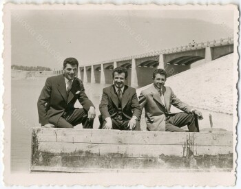 Dimitris Ketikoglou with his friends at Aliakmonas river dam, Veria