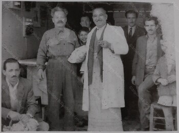 Ο κρεοπώλης Δ. Βουτσικίδης στο κρεοπωλείο του