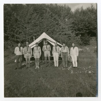 Old scouts out of a camp tent in Kastania of Imathia