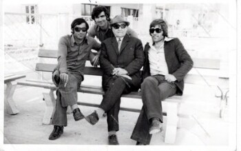 Friends at the centralsquare park of Kefalochori village of Imathia