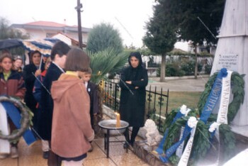 Wreath deposit in honor of the National Resistance anniversary at Kefalochori village of Imathia